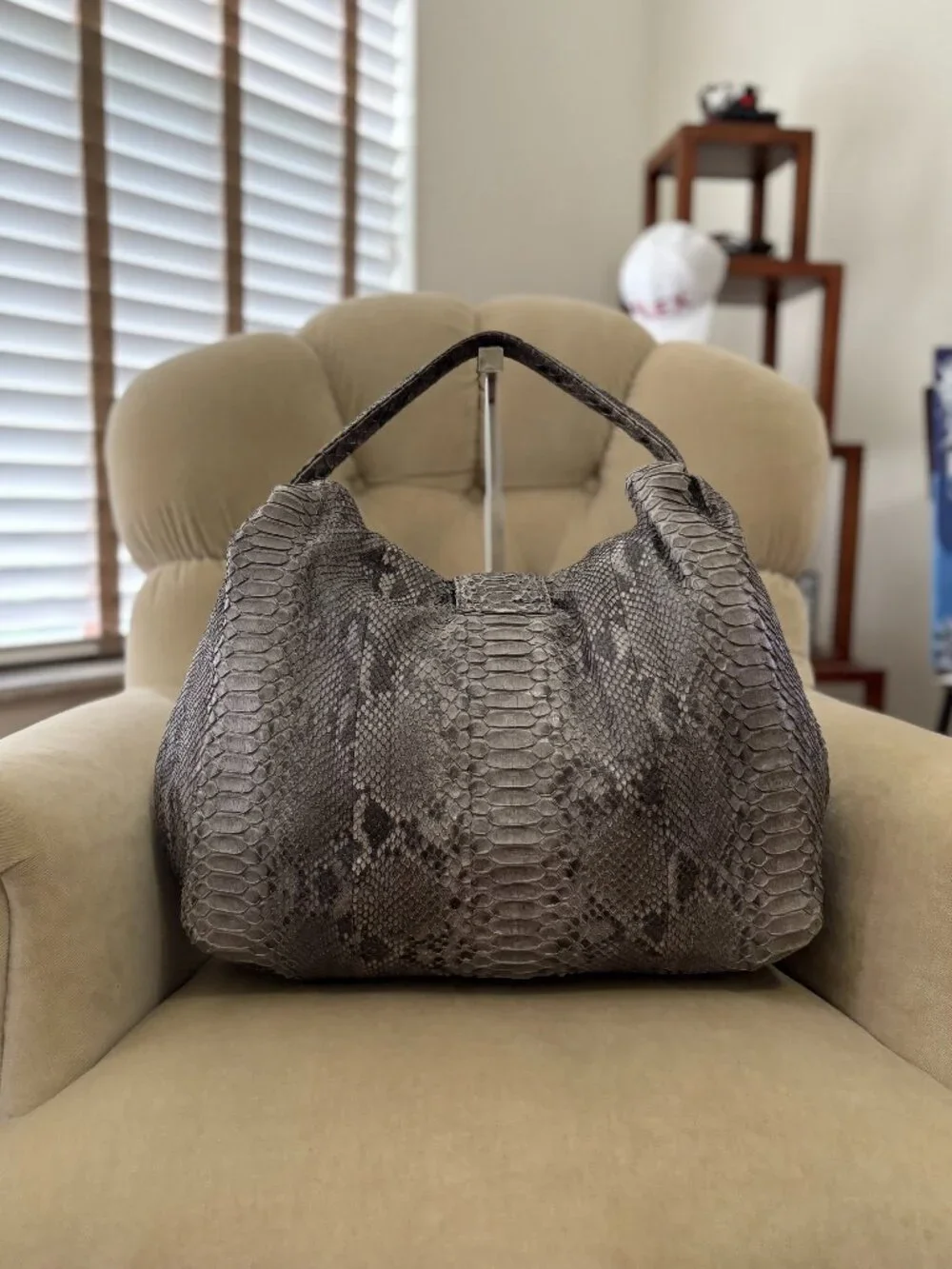 Auth BYRON NEW YORK Genuine Python Large Slouchy Hobo Bag...GORGEOUS!